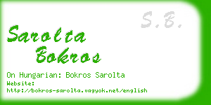 sarolta bokros business card